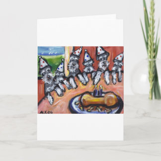 Schnauzer birthday party card