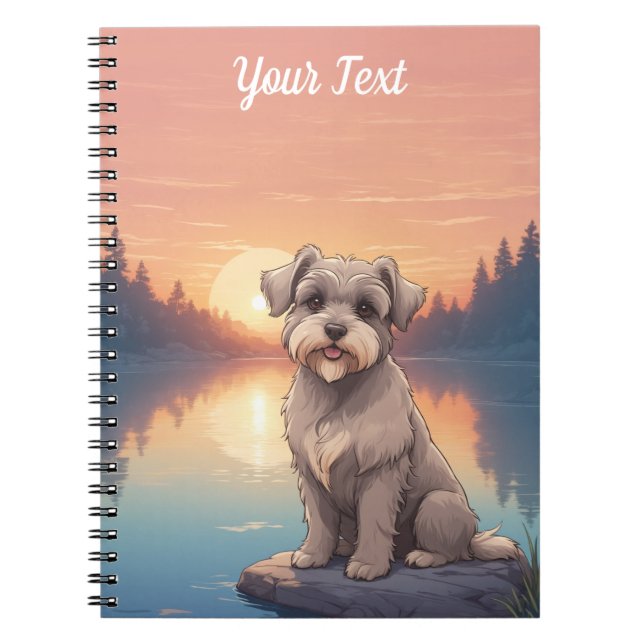 Schnauzer by Lake Notebook (Front)