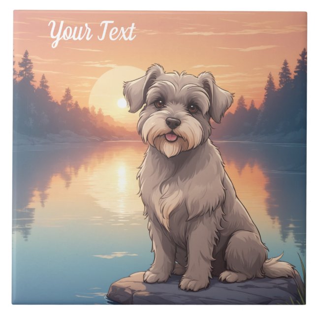 Schnauzer by Lake Tile (Front)