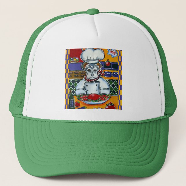 Schnauzer Chef Trucker Hat (Front)