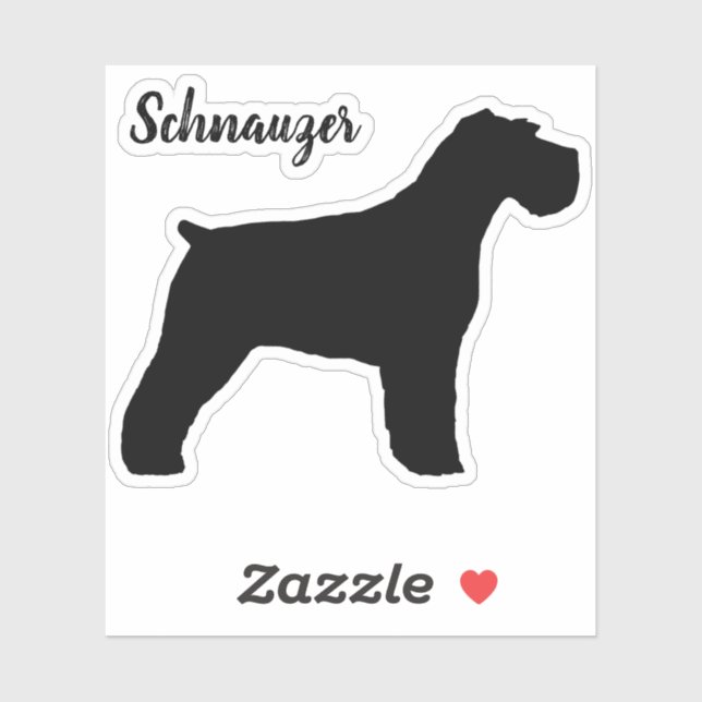 Schnauzer Chien Silhouette Vinyl Sticker (Feuille)