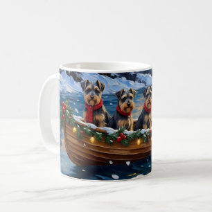 Schnauzer Christmas Boat Holiday Coffee Mug