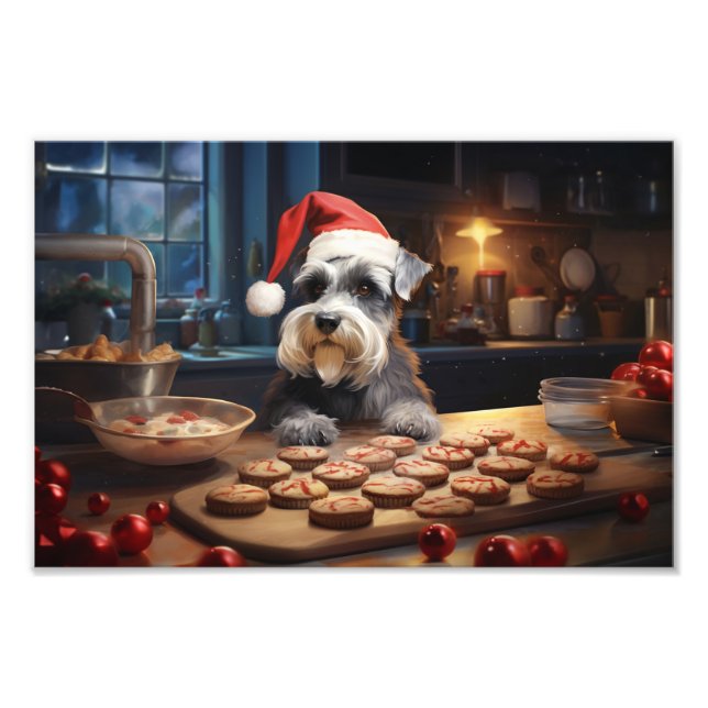 Schnauzer Christmas Cookies Festive Holiday Photo Print (Front)
