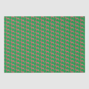 Schnauzer Christmas Dog Cute Silhouette Green Tissue Paper