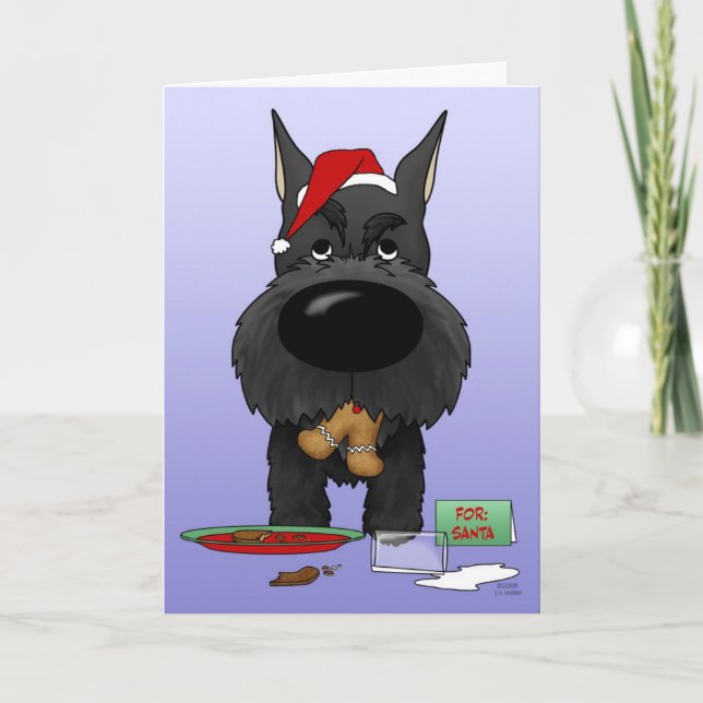 Schnauzer Christmas Holiday Card (Front)