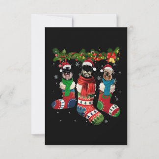 Schnauzer Christmas Sock Card