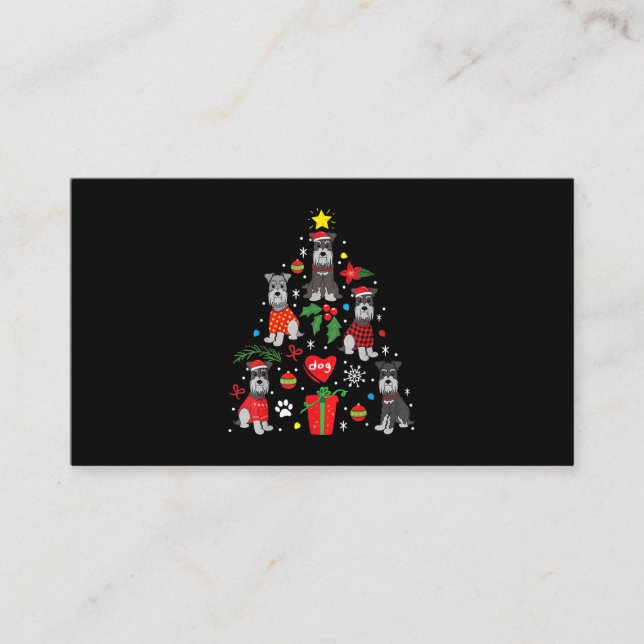 Schnauzer Christmas Tree Ornament Funny Pet Dog Enclosure Card (Front)