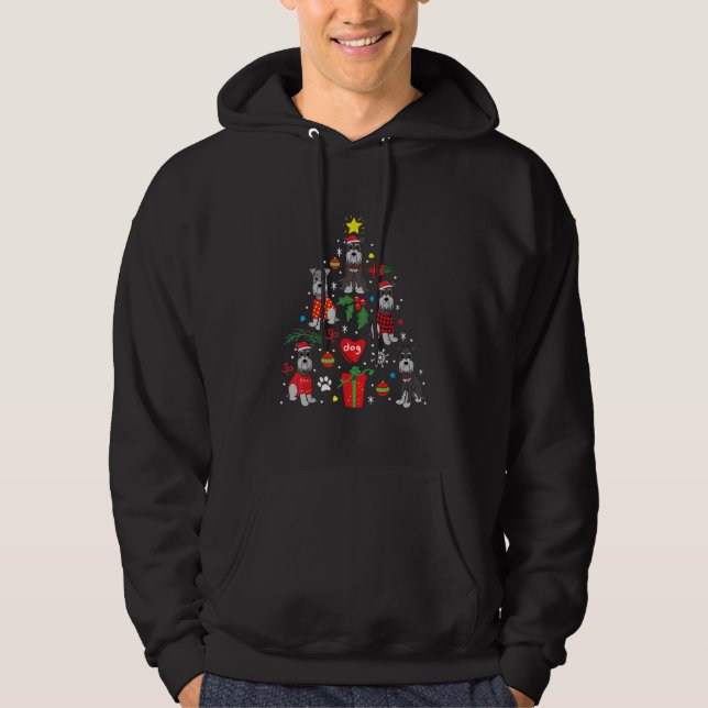 Schnauzer Christmas Tree Ornament Funny Pet Dog Hoodie (Front)
