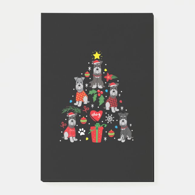 Schnauzer Christmas Tree Ornament Funny Pet Dog Post-it Notes (Front)