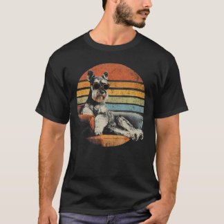 Schnauzer Dad Funny Dog Sunglasses Vintage T-Shirt