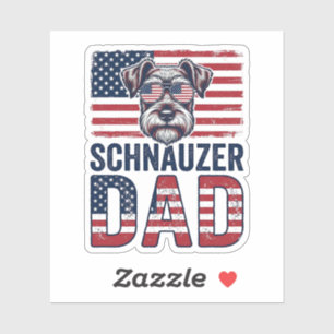 Schnauzer Dad Patriotic Vintage Dog