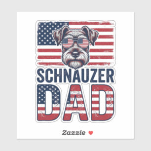 Schnauzer Dad Patriotic Vintage Dog