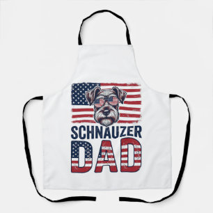 Schnauzer Dad Patriotic Vintage Dog Apron
