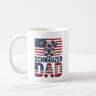Schnauzer Dad Patriotic Vintage Dog Coffee Mug