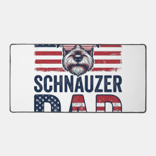 Schnauzer Dad Patriotic Vintage Dog Desk Mat