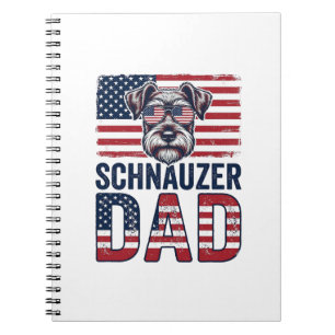 Schnauzer Dad Patriotic Vintage Dog Notebook
