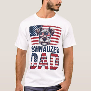 Schnauzer Dad Patriotic Vintage Dog T-Shirt