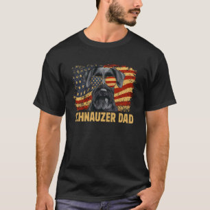 Schnauzer Dad US Flag Dad of A Schnauzer Father 1 T-Shirt