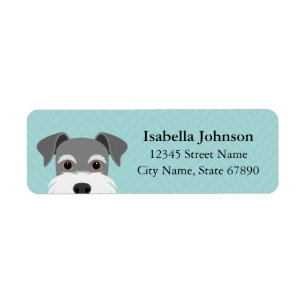 Schnauzer Dog Blue Return Address Label