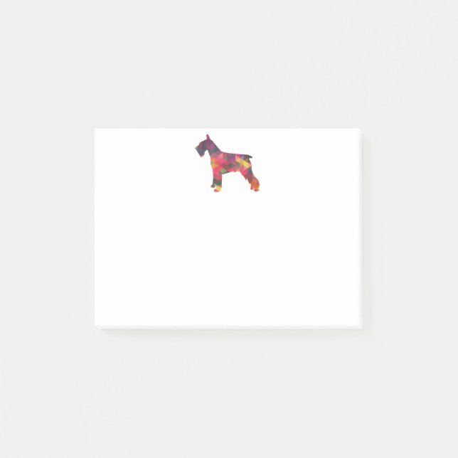 Schnauzer Dog Breed Geo Silhouette Multi Post-it Notes (Front)