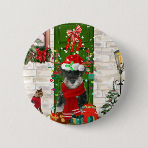 Schnauzer Dog Christmas  2 Inch Round Button