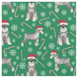 schnauzer dog christmas fabric