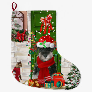 Schnauzer Dog Christmas Large Christmas Stocking