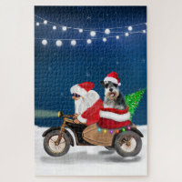 Schnauzer Dog Christmas Santa Claus