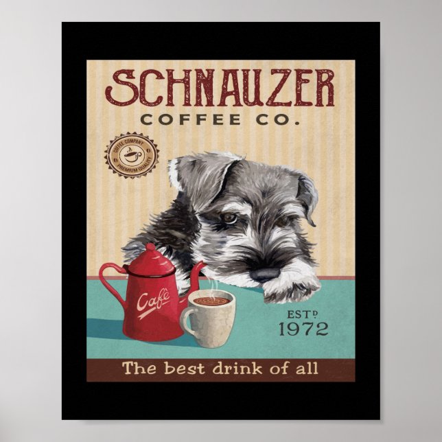 Schnauzer Dog Coffee Company Poster (Front)