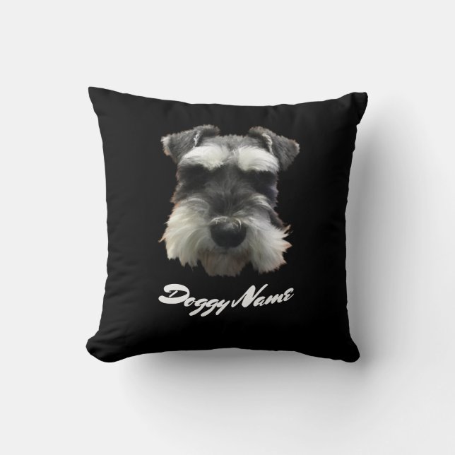 Schnauzer Dog Create Your Own Throw Pillow (Front)