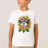 Schnauzer Dog Face on a Sunflower