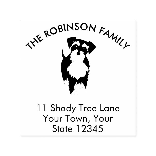 Schnauzer Dog Family Home Address Self-inking Stamp (Design)