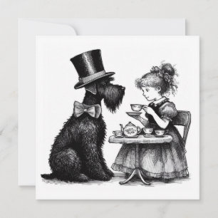 Schnauzer Dog Flat Note Card