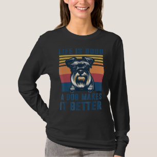 Schnauzer Dog Funny Schnauzer Dog Dad Mom Men Wom T-Shirt