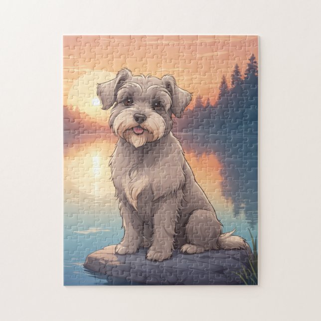 Schnauzer dog jigsaw puzzle (Vertical)