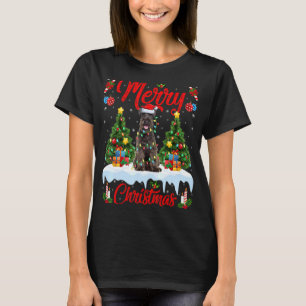 Schnauzer Dog Lights Xmas Tree Santa Schnauzer Chr T-Shirt