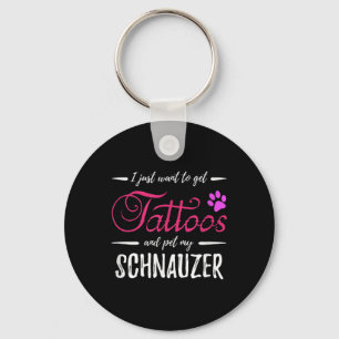 Schnauzer Dog Lover Tattoo Funny Dog Mom Gift Idea Keychain