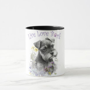 Schnauzer Dog Mom Floral Mug
