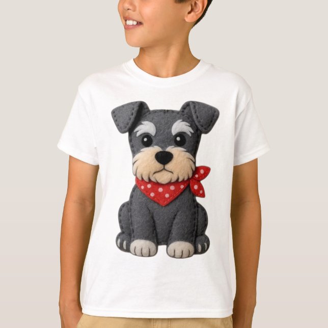 Schnauzer Dog Patchwork T-Shirt (Front)