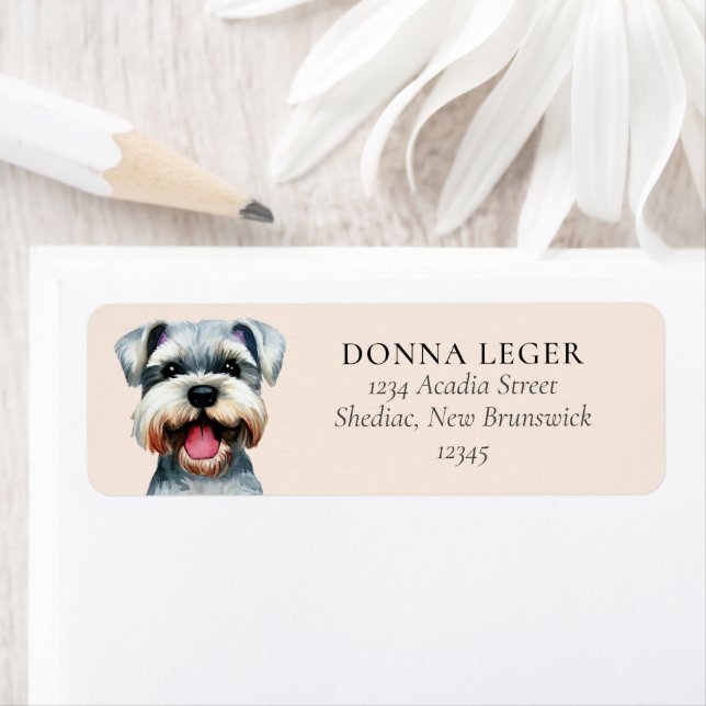 Schnauzer Dog Personalized Address (Insitu)