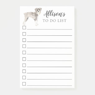Schnauzer Dog Personalized To Do List Post-it Notes