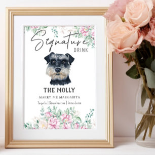 Schnauzer Dog Signature Drink Sign