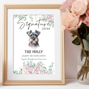 Schnauzer Dog Signature Drink Sign