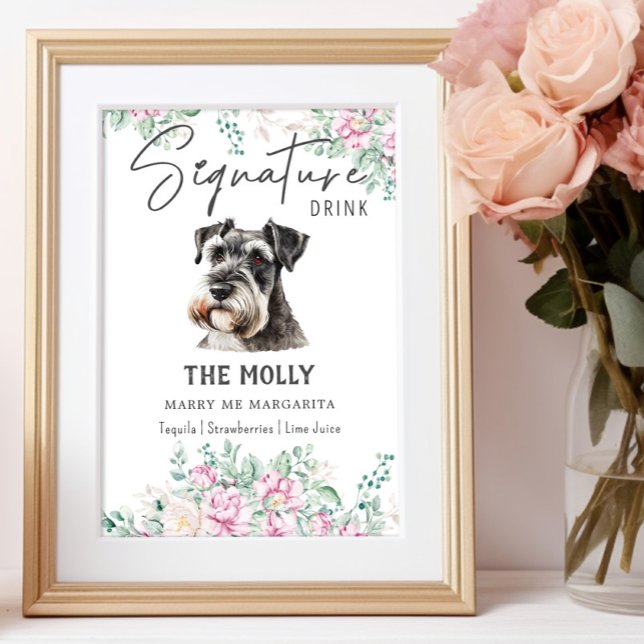 Schnauzer Dog Signature Drink Sign (Creator Uploaded)