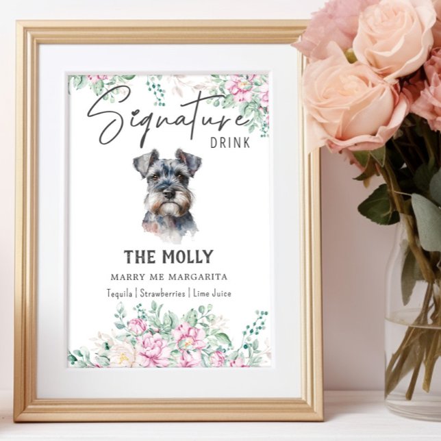 Schnauzer Dog Signature Drink Sign (Creator Uploaded)