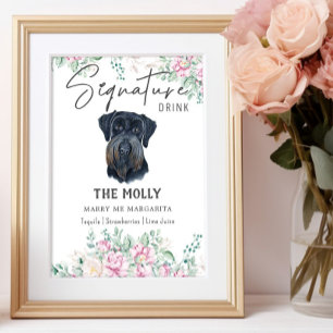 Schnauzer Dog Signature Drink Sign