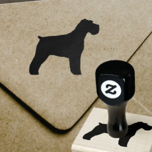 Schnauzer Dog Silhouette (Floppy Ears) Rubber Stamp