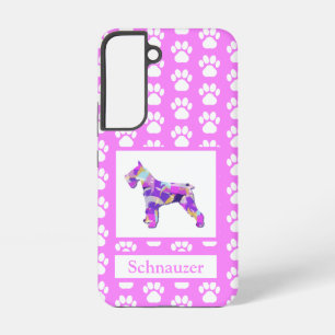 Schnauzer Dog Silhouette Paw Pink PY&B Samsung Galaxy Case