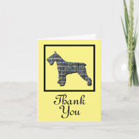 Schnauzer Dog Silhouette Thank You Greeting Card
