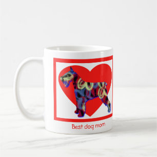 Schnauzer Dog Silhouette Valentines Day Red Heart Coffee Mug
